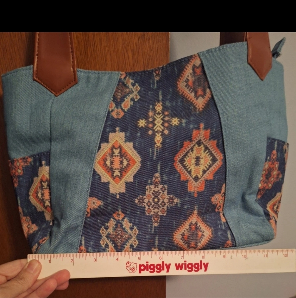 Final Price*** Canyon Sky Southwestern Style Blue and Brown Patterned Purse